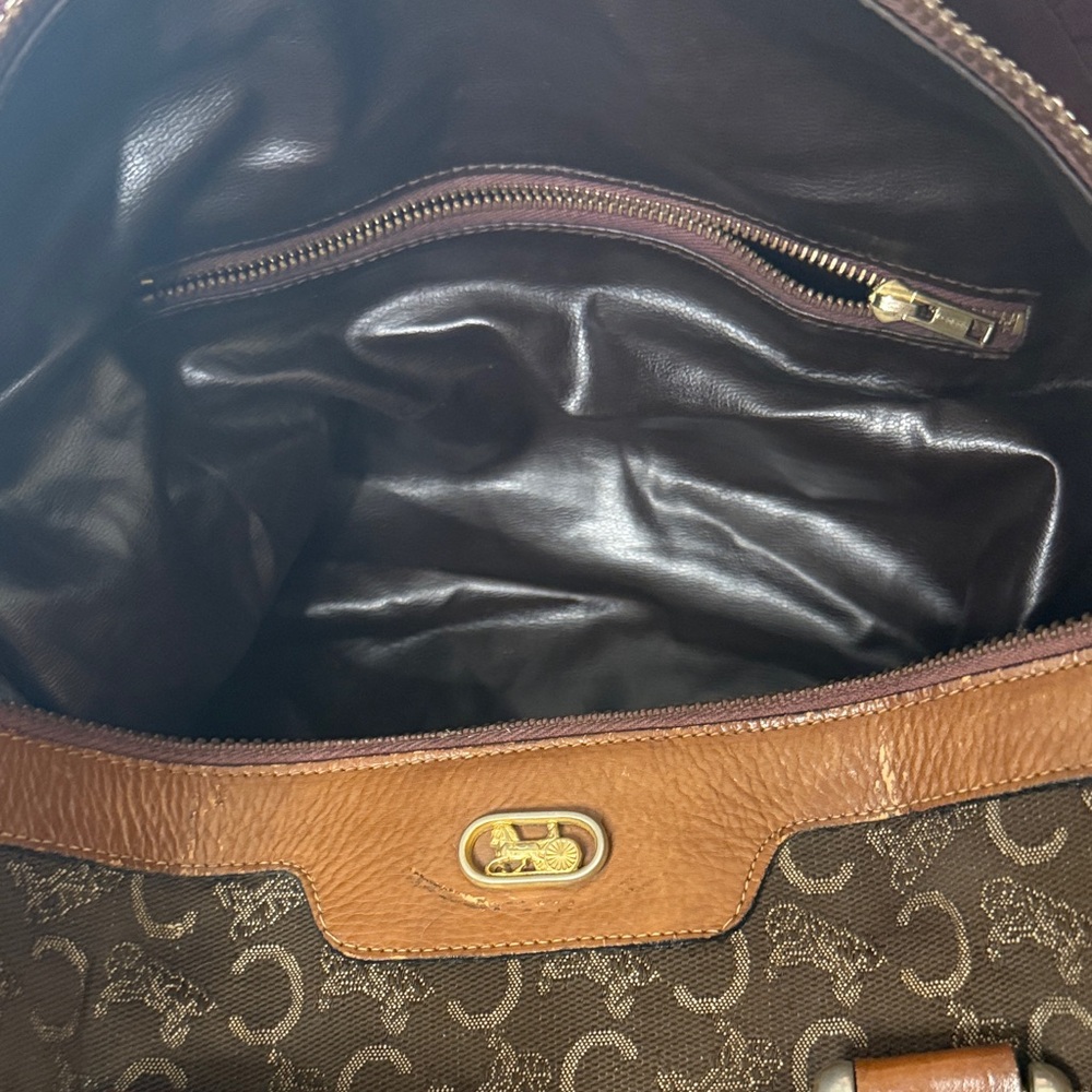 Vintage Celine Brown Monogram Tote Bag with Tan Leather Accents - Picture 9 of 12